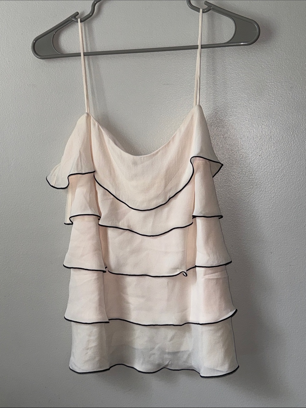 Ann Taylor Ruffle Cami Top with Contrast Trim